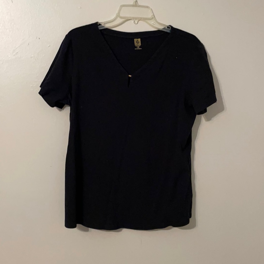 Anne Kline sport black shirt with gold detailing size 1X